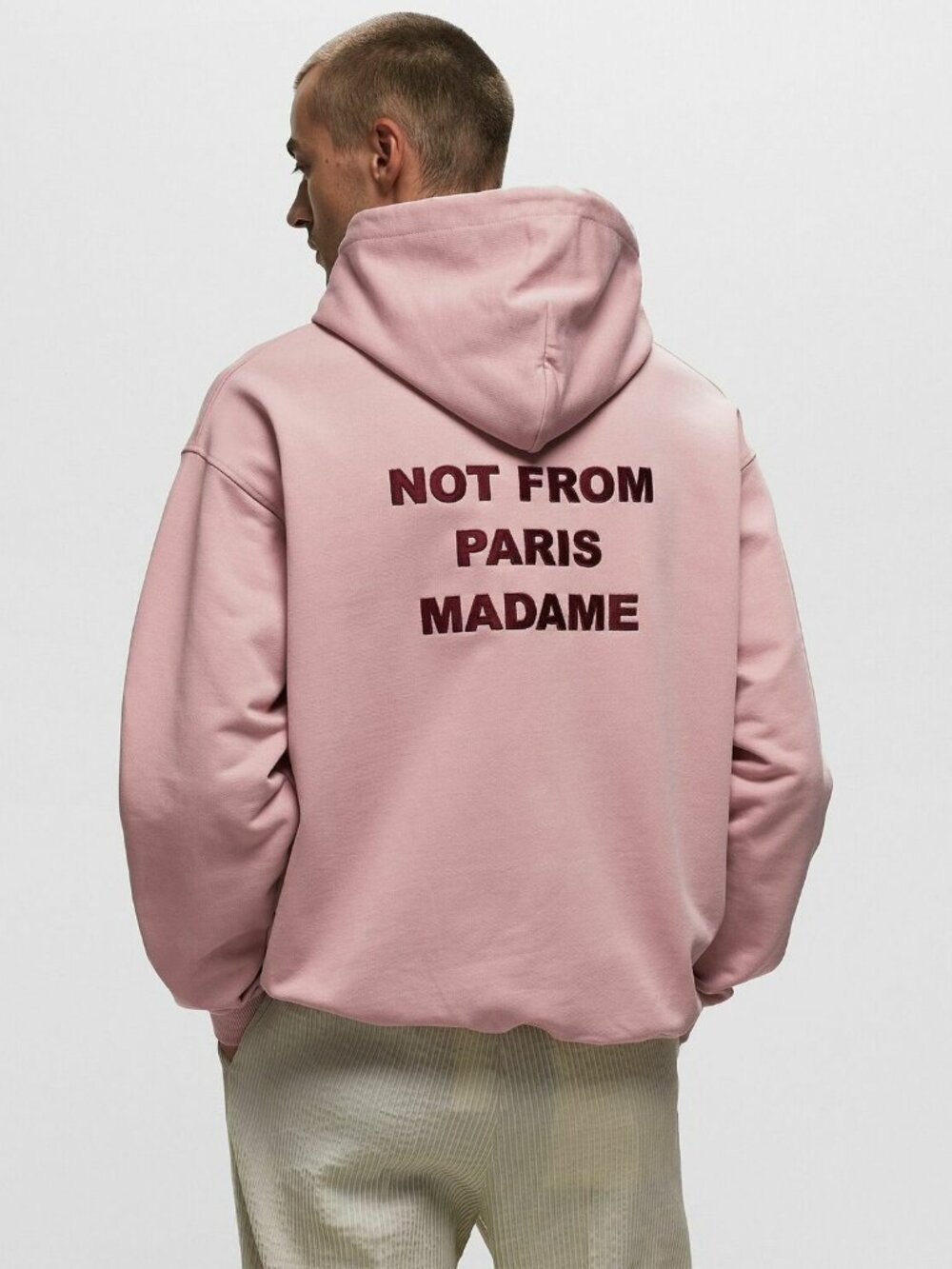 Drôle De Monsieur “Le Hoodie” Slogan Pink Hoodie NWT Size S